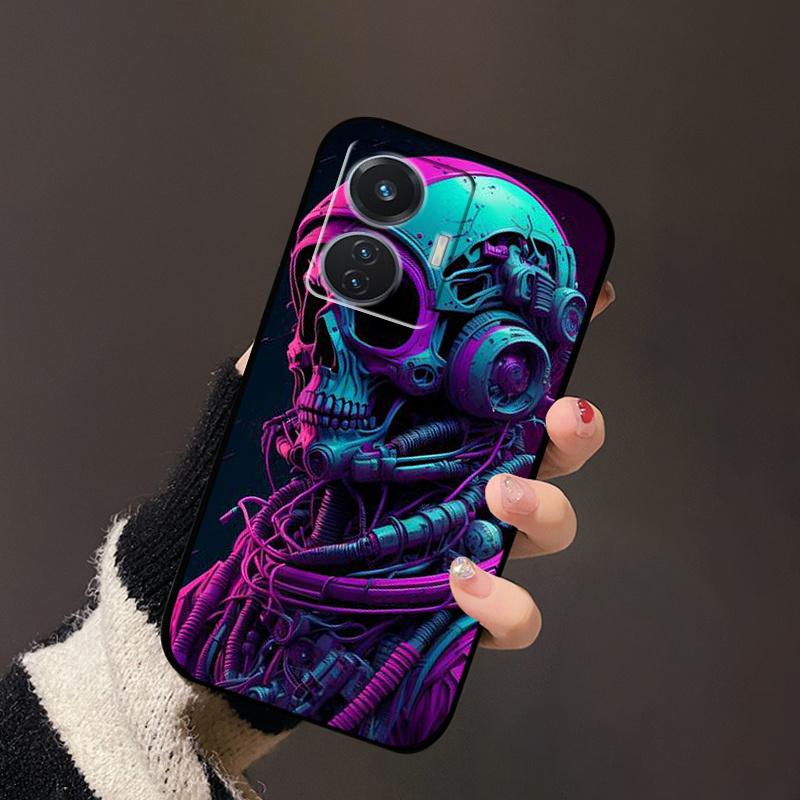 For Vivo T1 4G Case V2153 Covers TPU Black Silicone Landscape Cover for Vivo T1 44W Case VivoT1 Y55 4G Shockproof Soft Shells