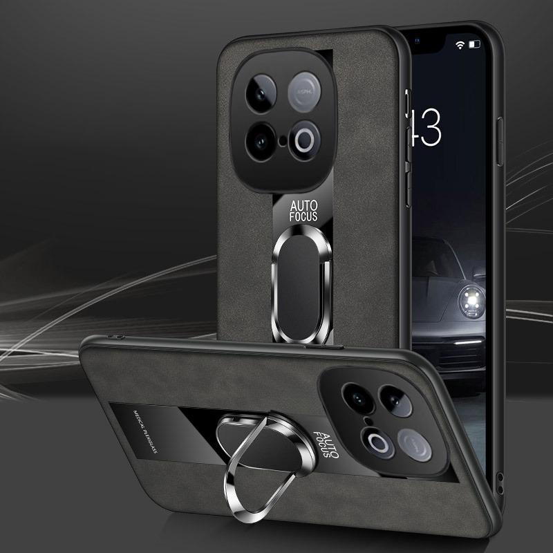 For Vivo iqoo Z10 case Combines Suede Leather + Hybrid Hard Soft Shell Stand Case for Vivo iqoo NEO 10 Phone casing