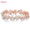 Smyoue 16.8-20.4CTTW Luxury Water Drop Moissanite Bracelet Wedding Female Jewelry Full Diamond  Silver Bangle Plated 18K