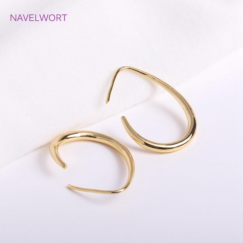 Trendy Gold Color Teardrop Earring Hooks,High Quality Brass Metal Ear Wire Hooks Fashion Jewelry For Women