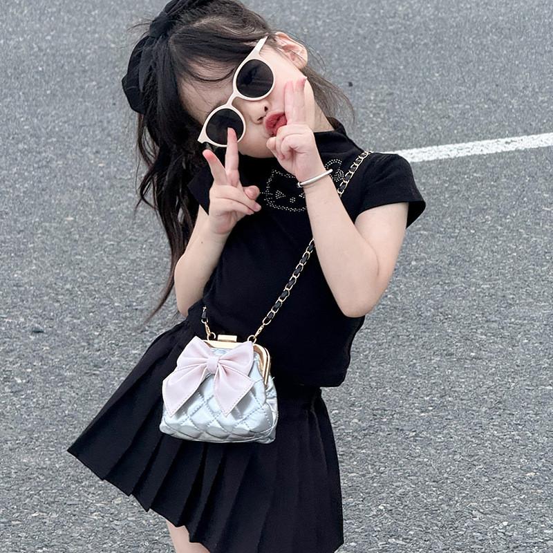 Fashionable French Style Bowknot Mini Wallet Chic Quilted Chain Bag For All Genders