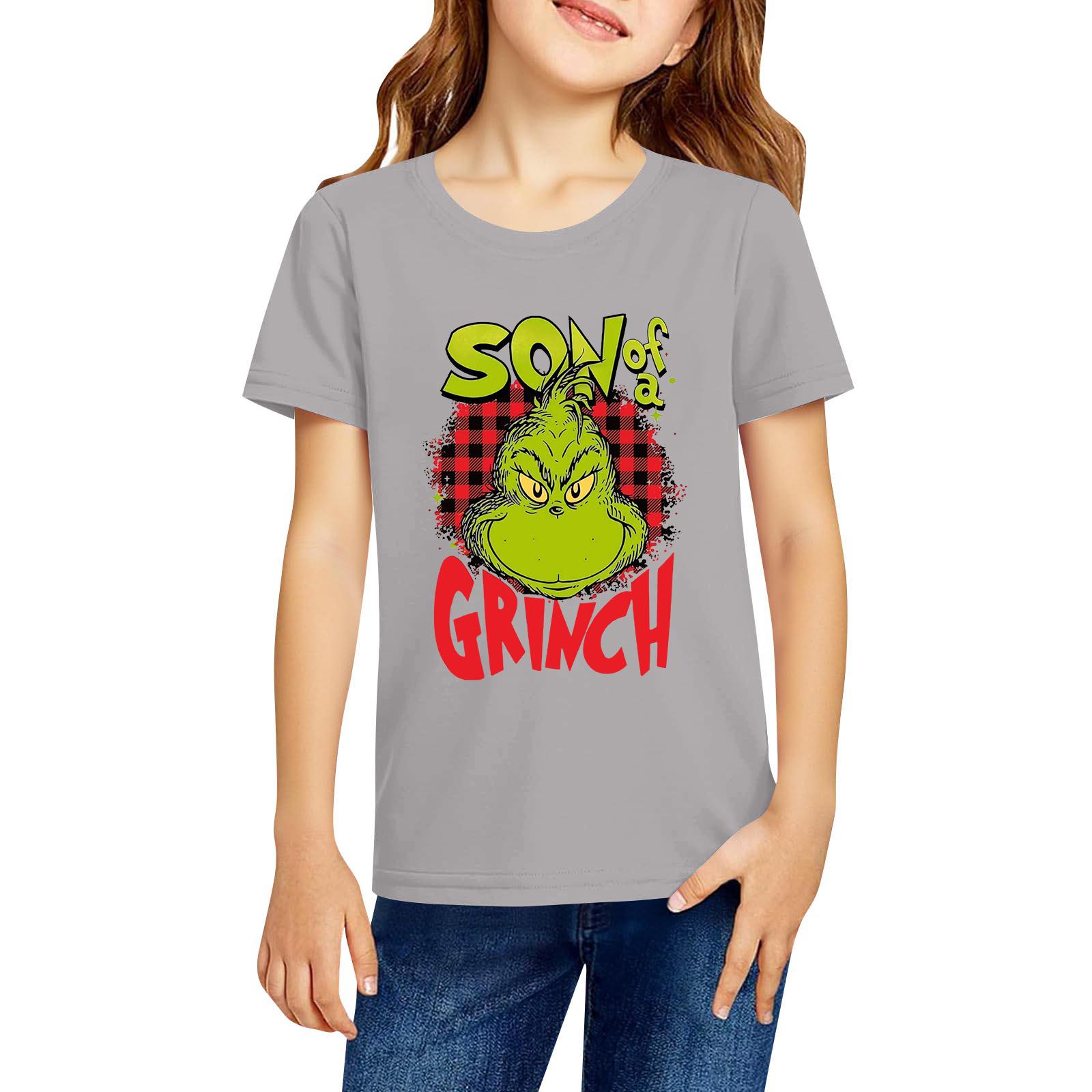 

Модная рабочая одежда с короткими рукавами и круглым вырезом, топы с принтом для детских летних топов 110