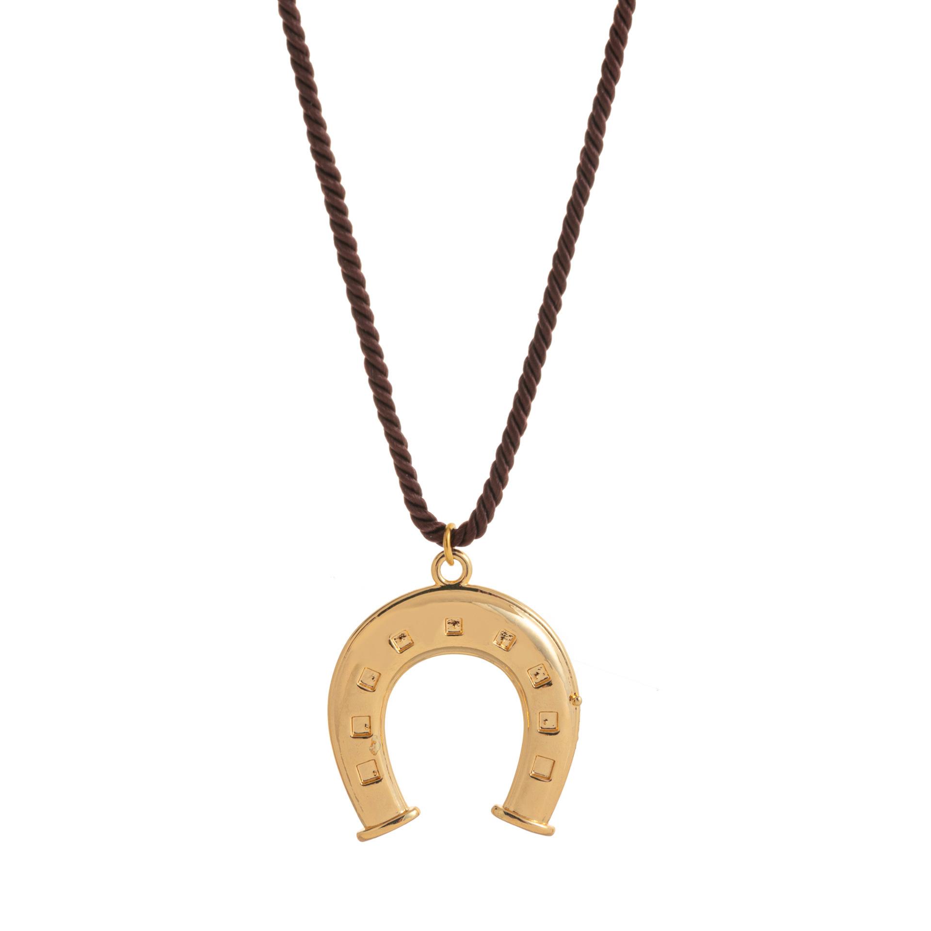Cowboy Denim Series Boots Hat Revolver Necklace U-Shaped Horseshoe Stainless Steel Jewelry