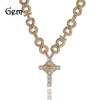 Hip-hop Cross Eight-character Chain Zircon Necklace Light Luxury Niche Design Gold-plated Boys Neck Chain Jewelry