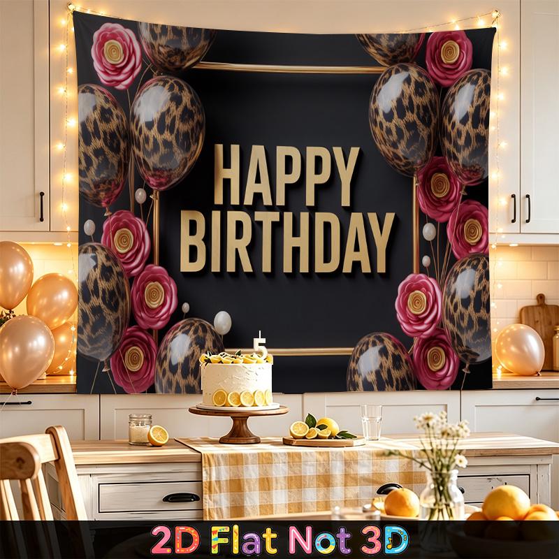 Party Backdrop Birthday Rose Pink Photo Booth Background Front Door Decor