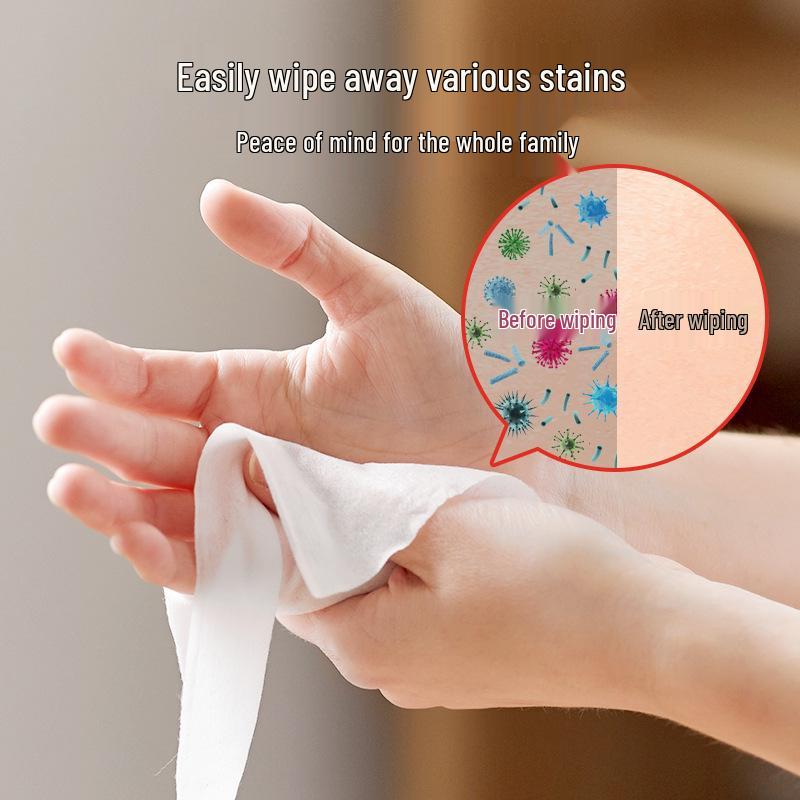 Alcohol Disinfectant Wipes - 80 Large Disposable Wet Wipes for Household Cleaning