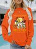 European & American Halloween Print Women's Casual Long Sleeve Crew Neck Sweatshirt for Autumn & Winter