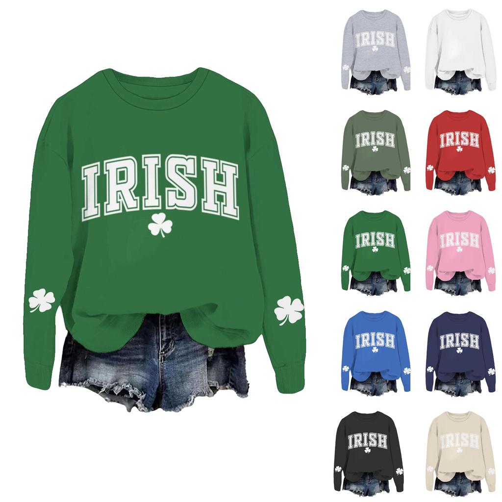 Ladies' Casual Women's Printed Round Neck Pullover Hoodie