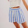 Women's Shorts Fashion Striped Casual Elastic-pocket Beach Shorts Women's Pants