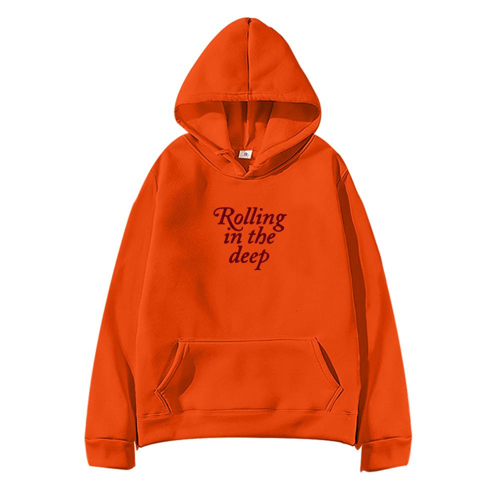 

Rolling in The Deep Hoodies Adele Merch Hoodie Harajuku Hip Hop Unisex Sweatshirt Aesthetic Fashion Tops XXXL помаранчевий