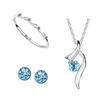 Jewelry Set Alloy Pendant Necklace Woman Choker Bangle Set Rhinestone Stud Earring Party Jewelry