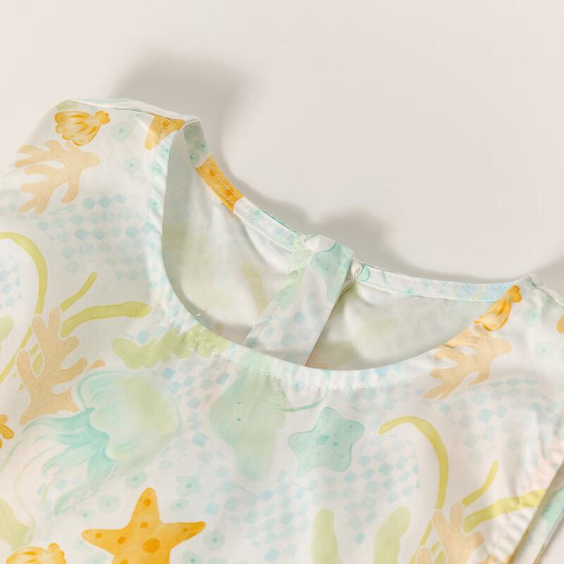 Deesha Girls' Sweet Floral A-line Sleeveless Cotton Dress