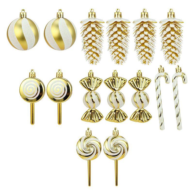 ABGE-15Pieces Christmas Ornaments Candy Theme Christmas Candy Ornaments Set Xmas Tree Decorations Festive For Home