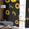 Sunflower Black Background Tulle Curtains Living Room Kitchen Chiffon Curtain Bedroom Balcony Sheer Curtain Fashion Home Decor