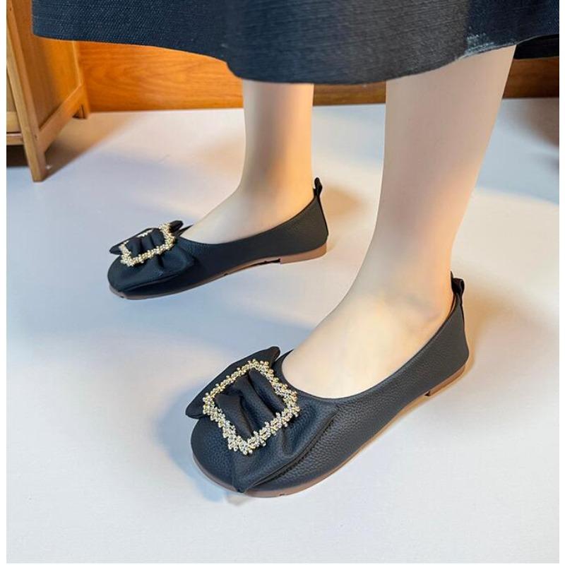 Mode Neue Elegante Leder Frühling Herbst Handgemachte Wohnungen Ballerina Schuhe Frauen Loafers Bequeme Weiche Leder Wohnungen Schuhe Plus Größe 43