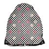 School Sports Shoe Bag For Pe, Checkered Flowers Chessboard Pattern
