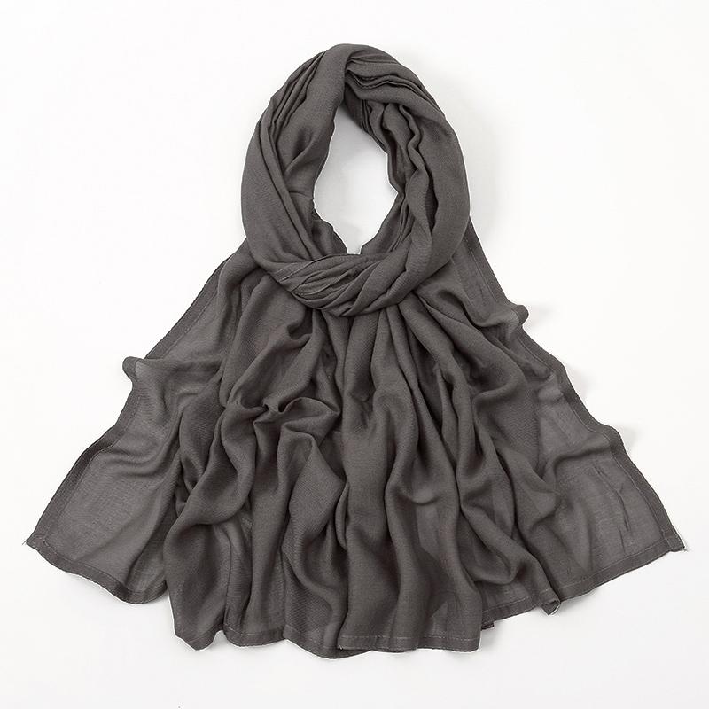 170*70cm Soft Cotton Modal Headscarf Muslim Rayon Hijabs for Women Solid Double Stitching Wide Edge Thin Plain Viscose Shawls