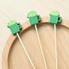 100PCS Disposable Cocktails Tags, Green Beer Decor Bamboo Picks, Disposable Handheld Toothpicks, for Snacks Sandwiches Cupcake