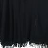 Y's Wool Long Sleeve Fringe Poncho 1 Black Coat Women Used