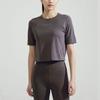 Calvin Klein Minimalist Gel Letter Round Neck Fitness Short Sleeve T-Shirt Women Tops Vase-Gray 4WS3K108-030