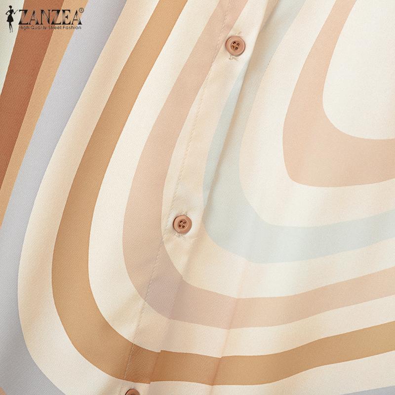 ZANZEA Women Print Shirt and Shorts Summer Two Piece Suit Sets