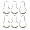 6 Pcs Shower Curtain Hooks Rust-proof Shape Heavy Duty Gourd Electrolated Smooth-Rolling Balls Openable