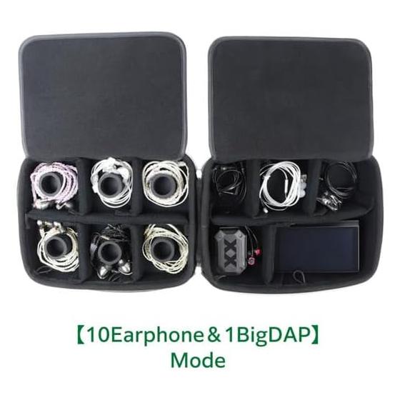 [musashino LABEL] [Carrying bag semi-hard type 12 room version] EVA material earphone case Can store up to 12 earphones/recables Semi-hard Patented