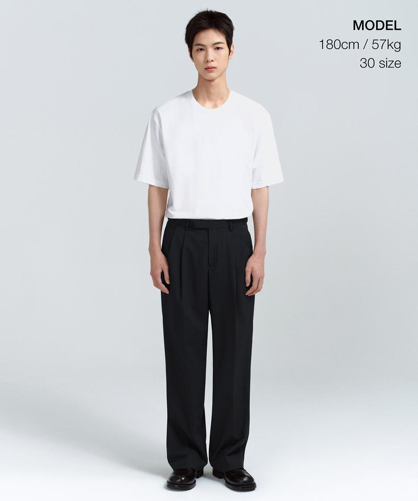 Musinsa Standard [Cooltandard] Real Wide Hidden Banding Slacks [Black]