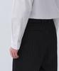 MUSINSA STANDARD Striped Extra Wide Two-Puck Hidden Elastic Waist Slacks [Black]