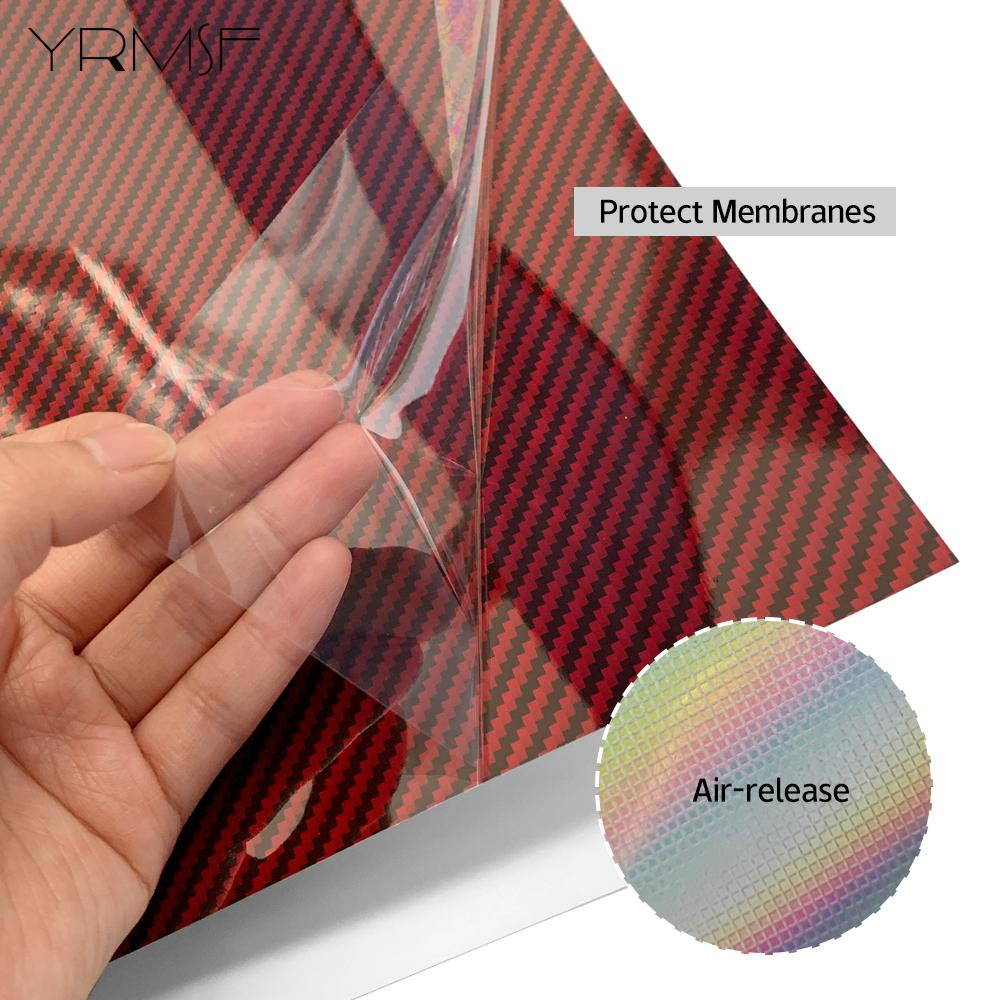 Red Carbon Fiber Vinyl Warp Motorcycles Stickers Glossy Rainbow Car Stickers Auto Body Modification Covers for Car Accessories