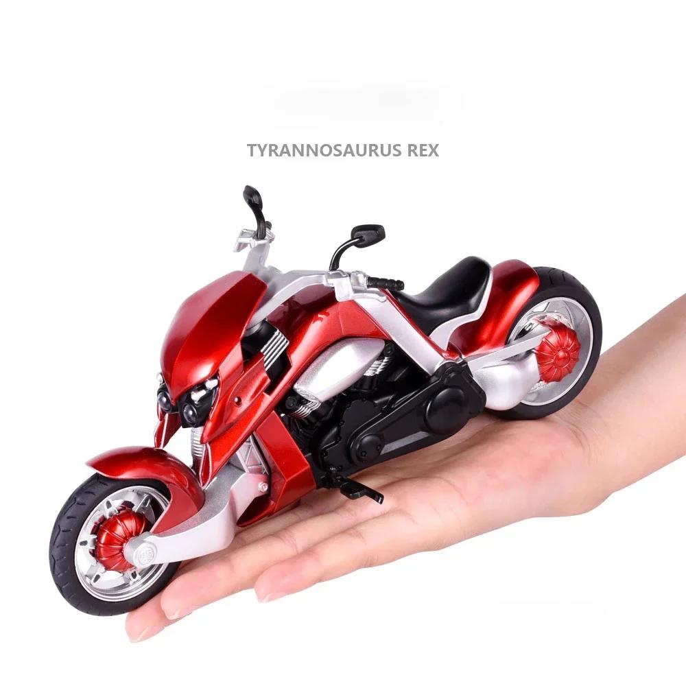 Linyi Toy Car Light Diecast Motorcycle Model Toys 1:12 V-Rex Sport Bike Miniature Replica With Sound &
