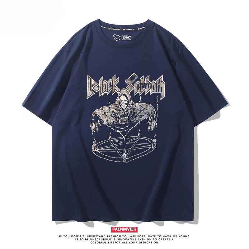 Heavy Metal Rock Band Black Sabbath, Black Sabbath Punk Style Printed Short Sleeved Loose Fitting T-shirt Trend