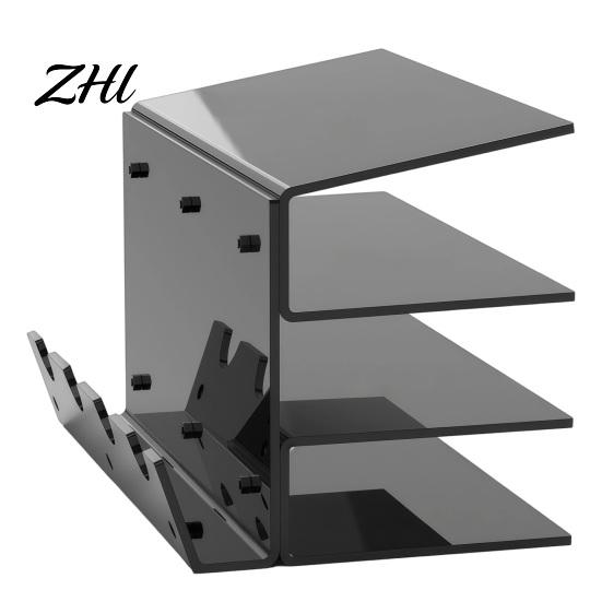 Mehrschichtiger Tastaturständer 3-stufiger Präsentationsständer, Ergonomischer Neigungs-Acryl-Aufbewahrungs-Organizer, Platzsparender Schreibtisch-Organizer-Halter für mechanische Tastaturen