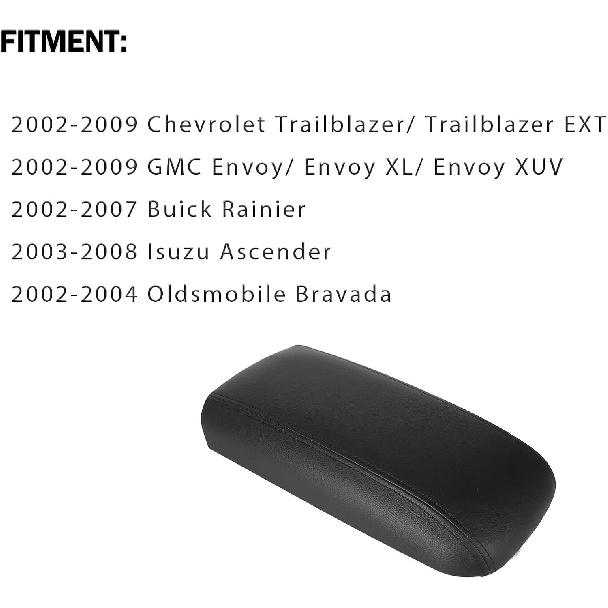 LCWRGS Center Console Lid Armrest Kit Replacement For 2002-2009 Chevy Trailblazer GMC Envoy Isuzu Ascender Buick Rainier Oldsmobile Bravada