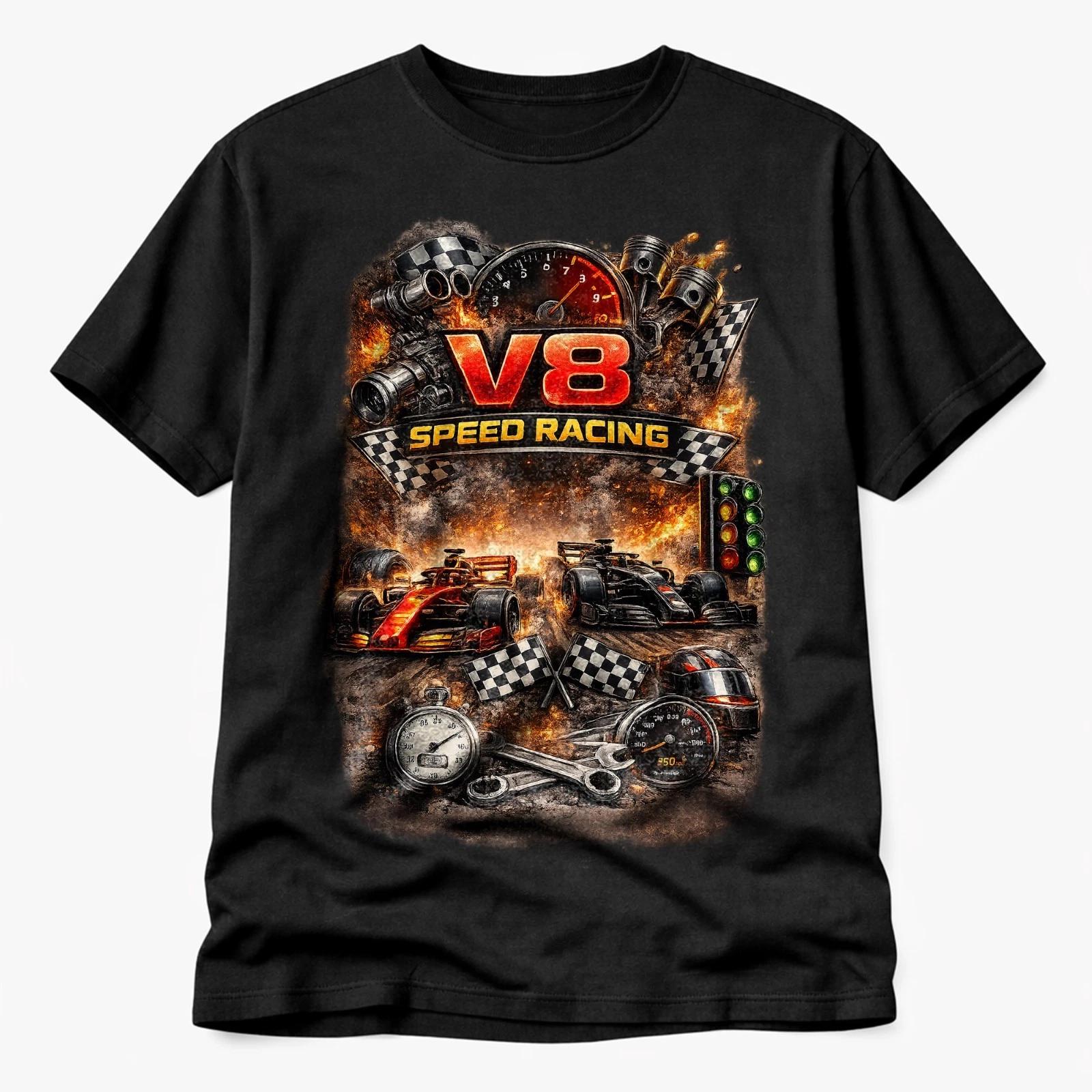 V8 Speed Racing T Shirt Grand Prix Motorsport Car Fan Gift XL