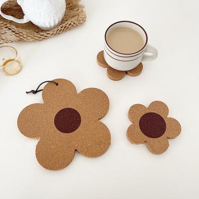 Portavasi a forma di fiore resistenti al calore con corda sospesa sottobicchieri isolanti da cucina a trama fine caldi