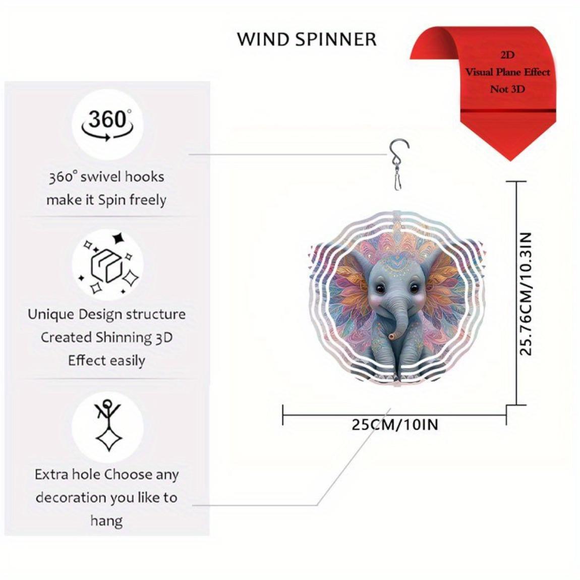

Металлический ветряной спиннер с дизайном слона и бабочки для декора сада, балкона, патио. Не требует электричества. Всесезонный подарок. 01A