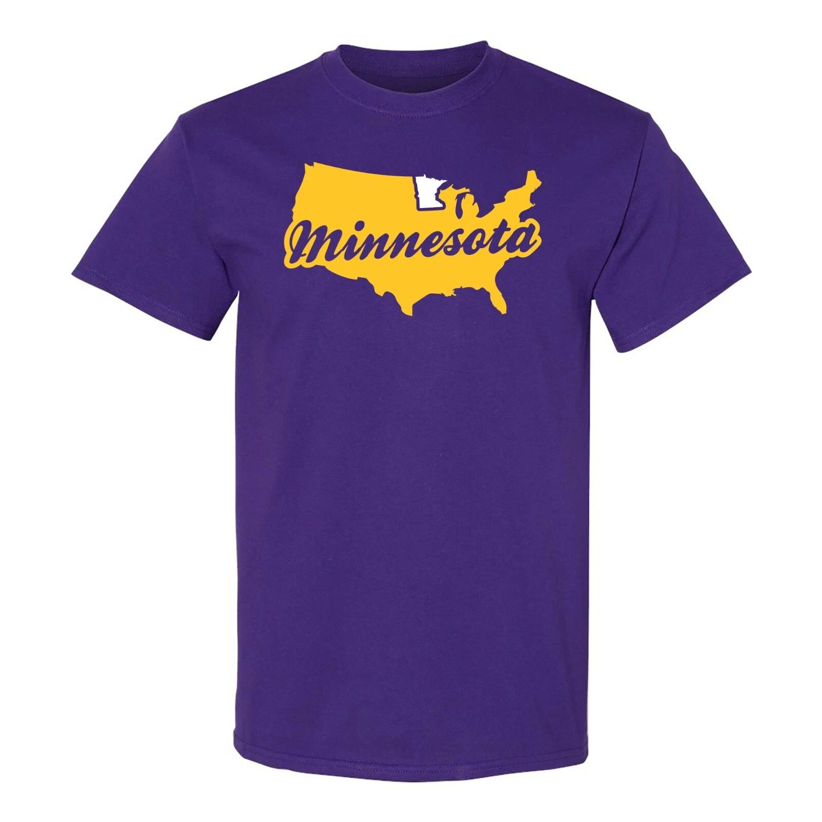 Minnesota USA Script - Football Team Colors Sports T-Shirt - Purple 4XL