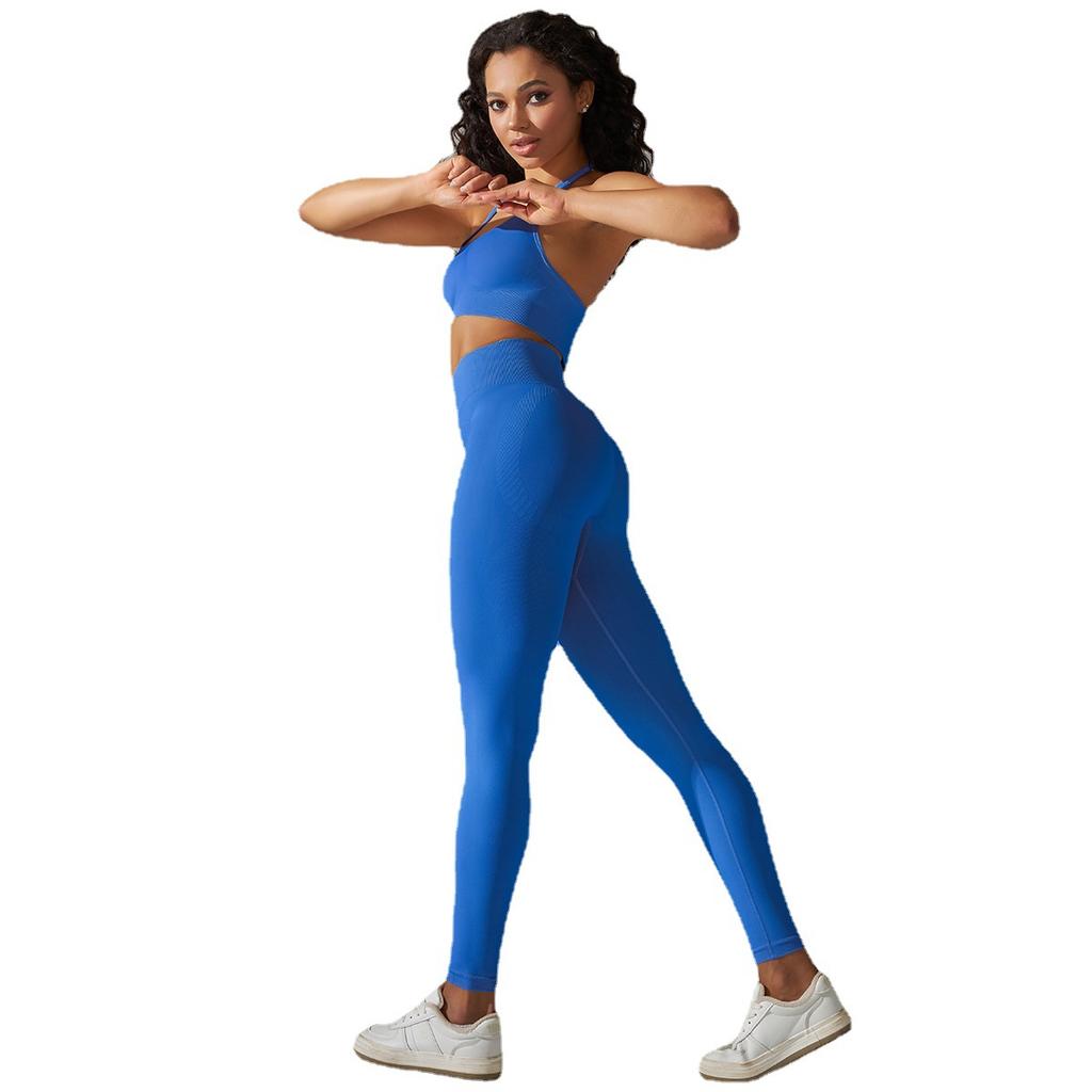 New Sexy Back Sports Bra Set With High Waist, Hip Lifting, Tight Pants, Quick Drying, Running, Sports, Yoga, Two-Piece Set For Women