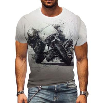 Fashion Cool 3D Motorcycle Graphic T Shirts Summer Casual Trend Men Hip Hop Harajuku Streetwear Leisure Personality O-neck Tees
