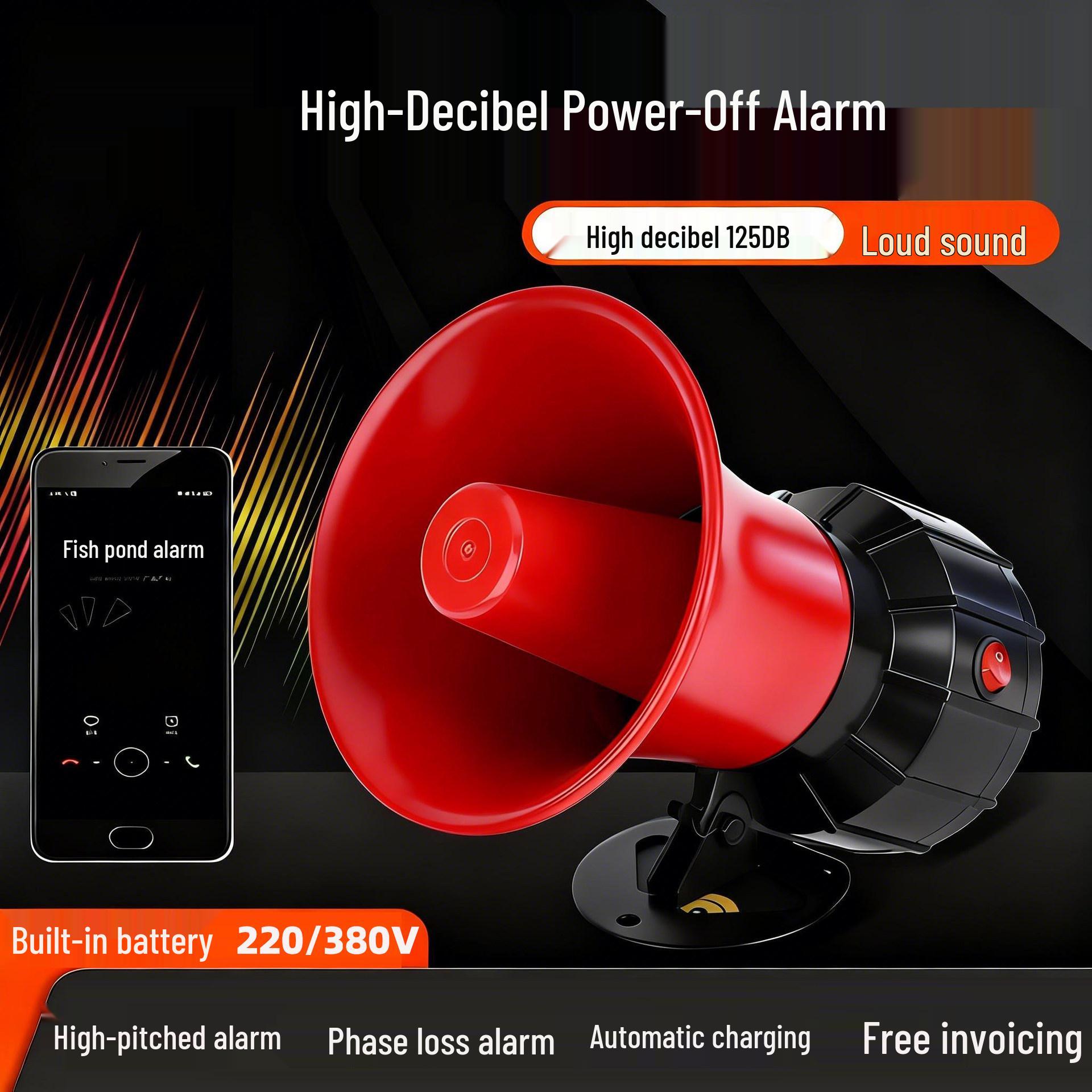 Custom Power Outage Alarm: Three-Phase, Sound & Light Alert for Power Failure, Farm Phase Loss & Power On Reminder Sound and Light Alarm 220V | Two-Wire