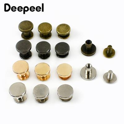 10/20/30Pcs 5-8mm Flat Head Screws Nail Metal Double Cap Side Round Rivet Leather Craft Wallet Fastener DIY Hardware Accessories