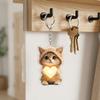 2D Cat Acrylic Pendant Cute Hanging Ornament Keyring Cat Keychain  for Friend