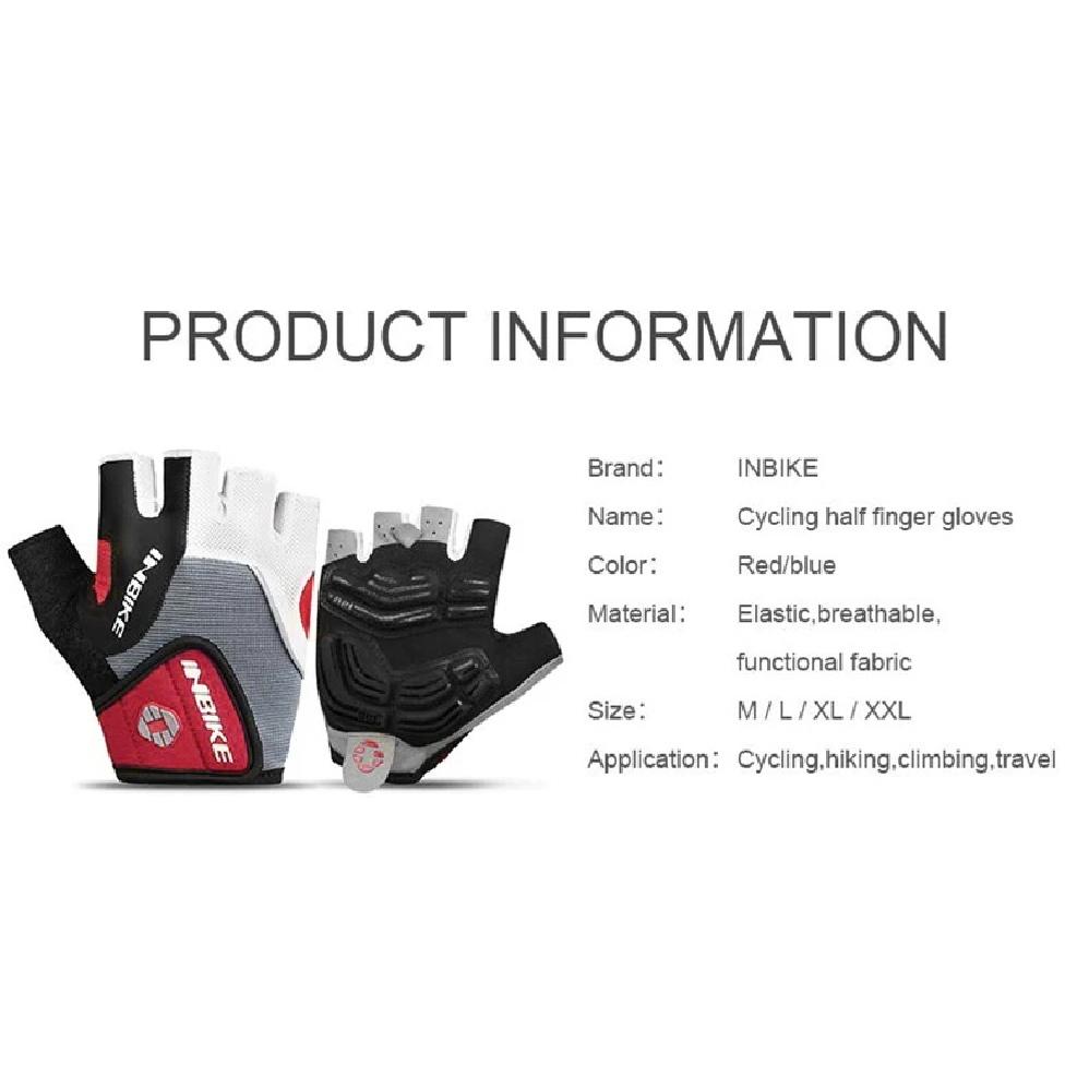 INBIKE Half Finger Cycling Gloves GEL Padded Men Women Shockproof Summer MTB Bicycle Gloves Sports Gym Fitness Glove Accessoreis