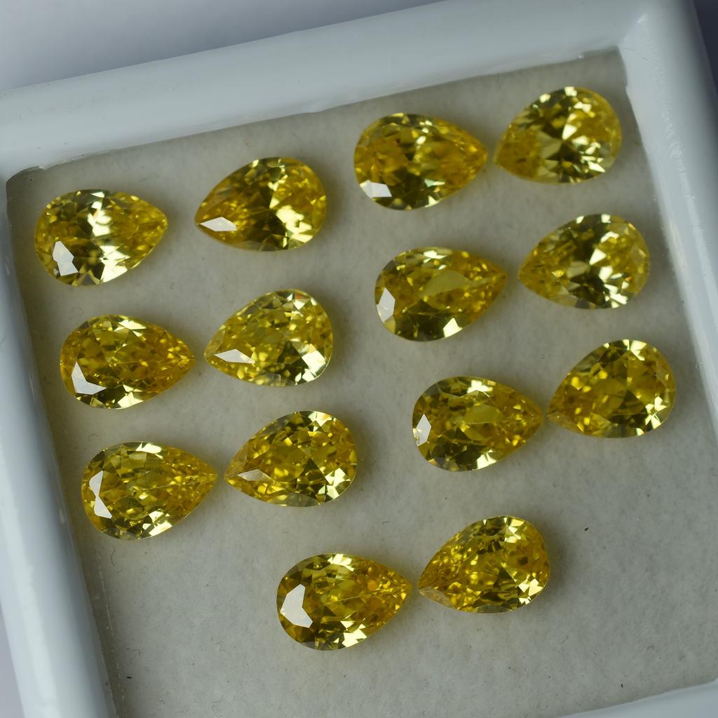 Safir Natural Galben Tăietură Frumoasă Pară CERTIFICAT Piatră Prețioasă Liberă