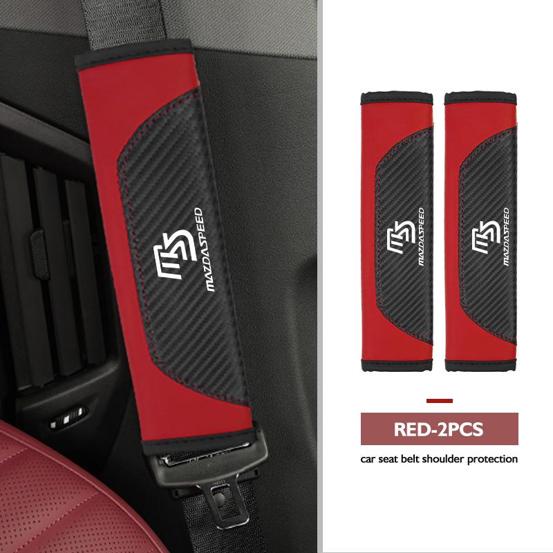 Car Seat Belt Leather Safety Shoulder Covers Auto Accessories For Mazda 2 3 5 M5 Ms CX-4 CX-5 CX6 CX7 M3 M6 MX3 MX5 Rx8