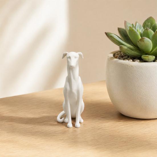 3D Printed Huibiti Dog Figurine, Simulated Sitting Dog Shape Model, Delicate Hair Texture, One-Piece Molding, Mini Desktop Ornament Gift for Dog