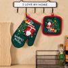 2pc/set Insulation Christmas Oven Mitts Anti-Heat Insulation Pad  Barbeque