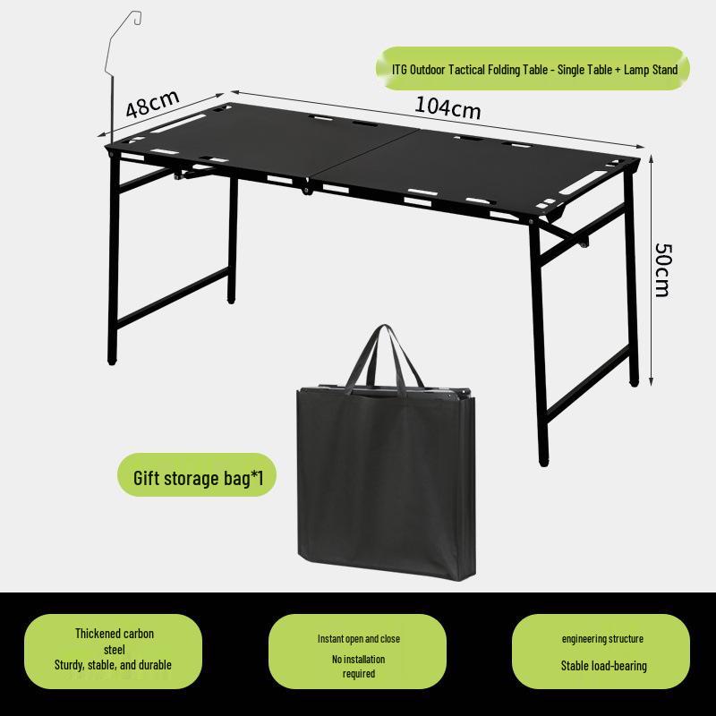 Hydraulic Tactical Folding Table: Portable, Lightweight, No-Assembly Outdoor Camping and Picnic Gear.