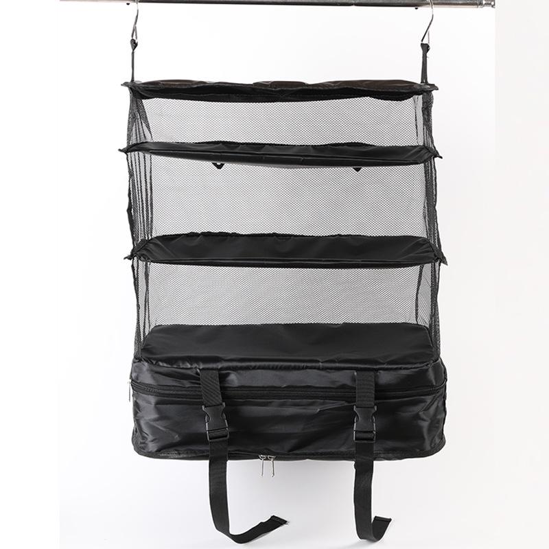 Large Capacity Foldable Hanging Storage Bag: Three-Layer Wardrobe and Travel Organizer